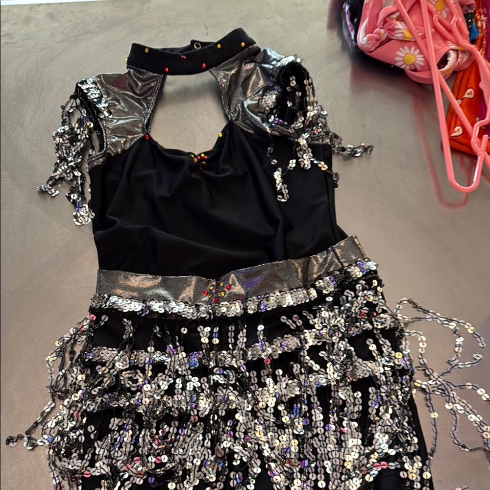 Revolution Black and Silver Dance Costume with Tutu